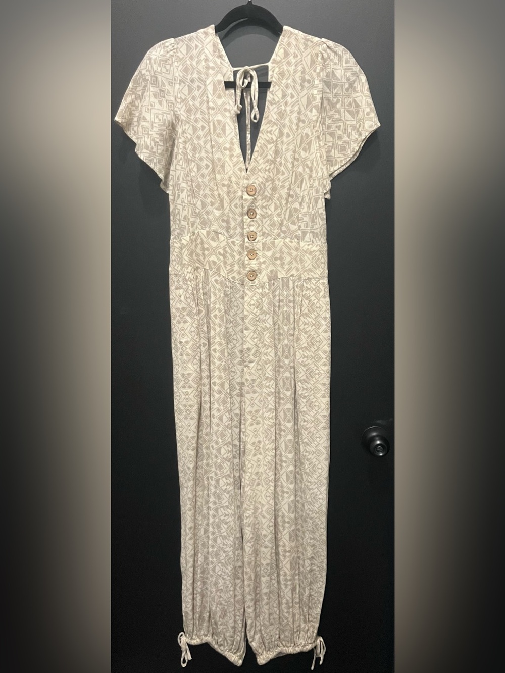 Free People Romper with Button Front